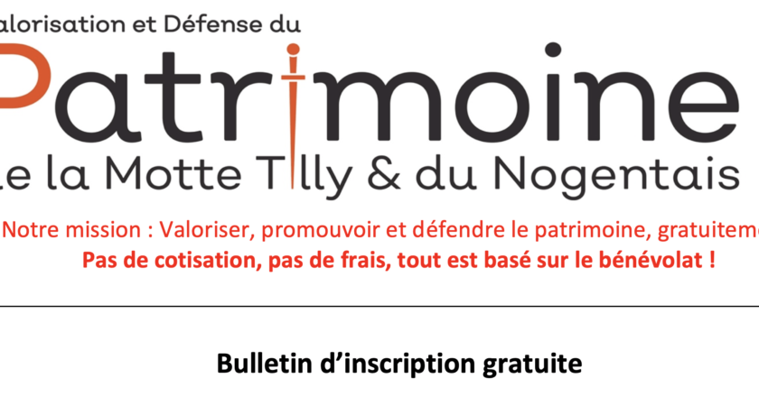 Bulletin d'inscription