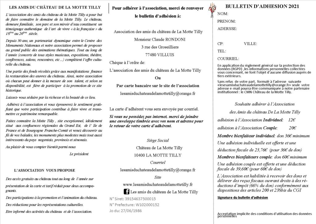 Bulletin d'adhésion